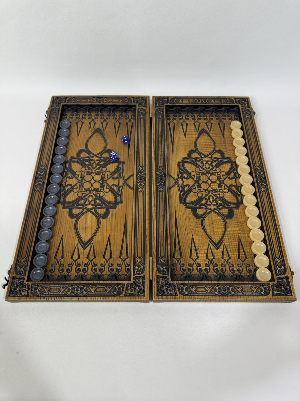 Handmade Spider Wooden Backgammon Set