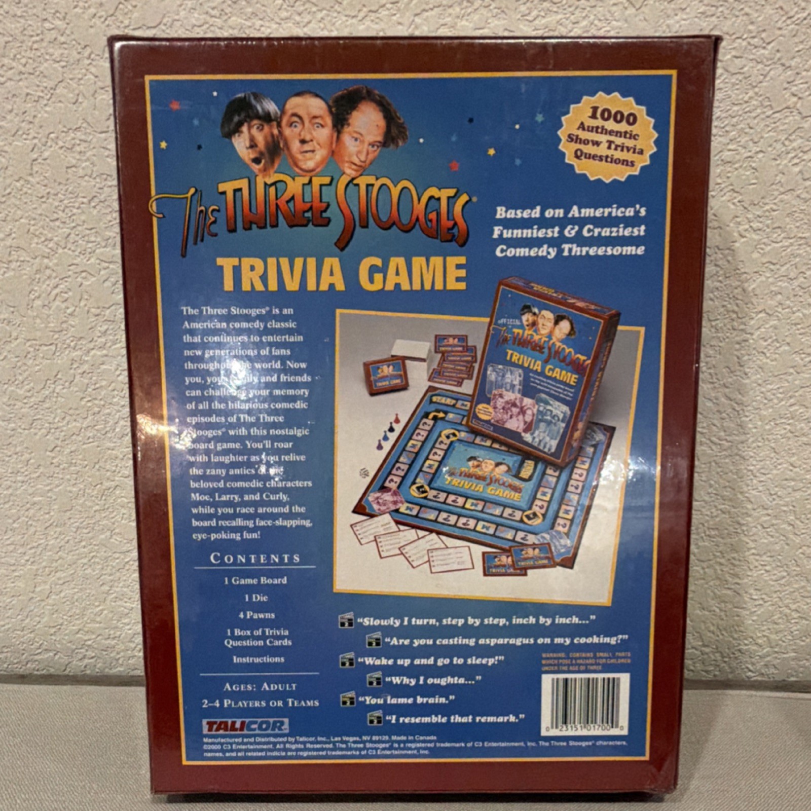 The Official Three Stooges Trivia Game Factory Sealed 2000 Talicor Vintage