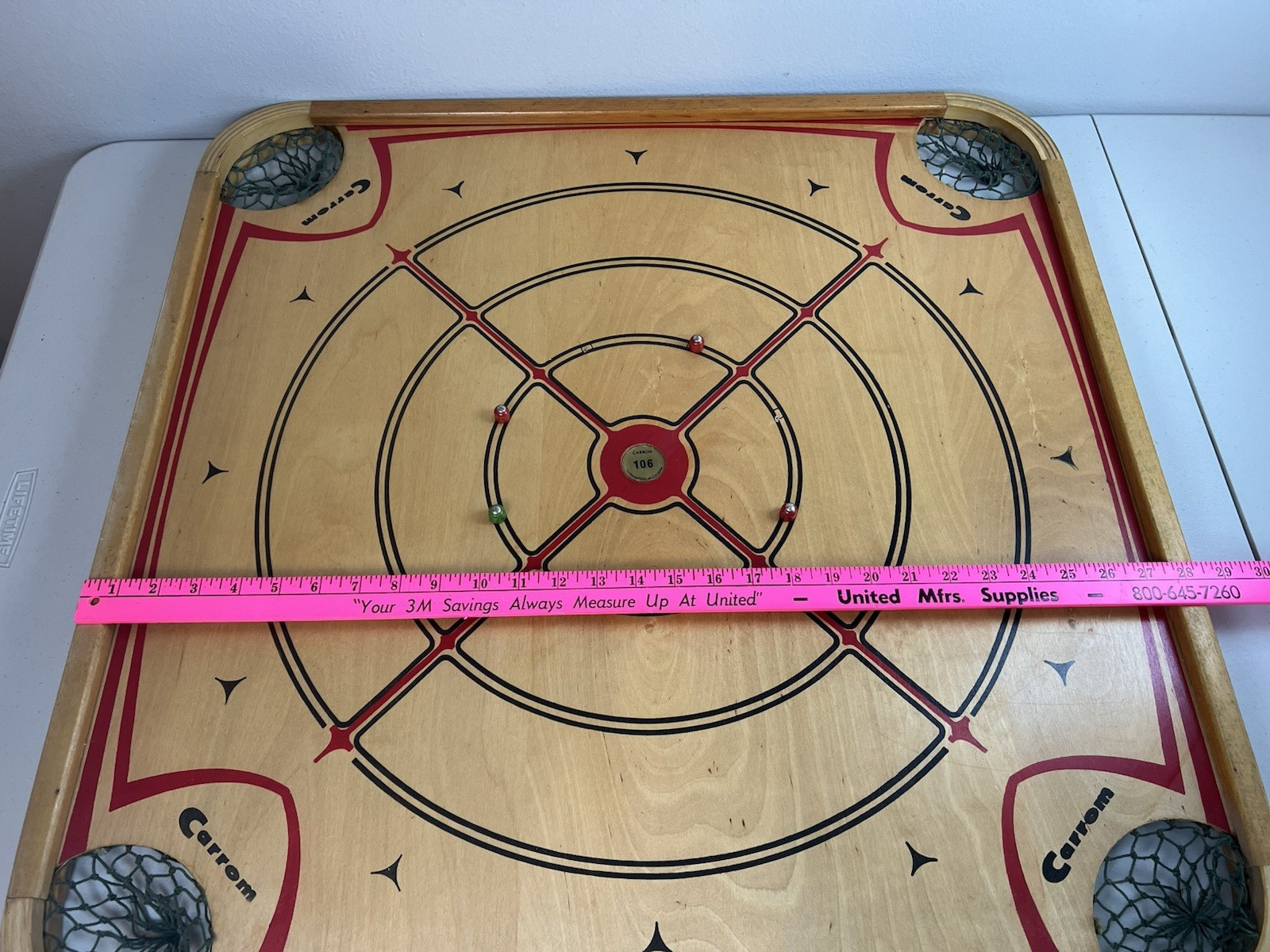 Vibrant VTG 1960s Carrom Model 106 Double Sided-Nice Wall Art Game Room Man Cave