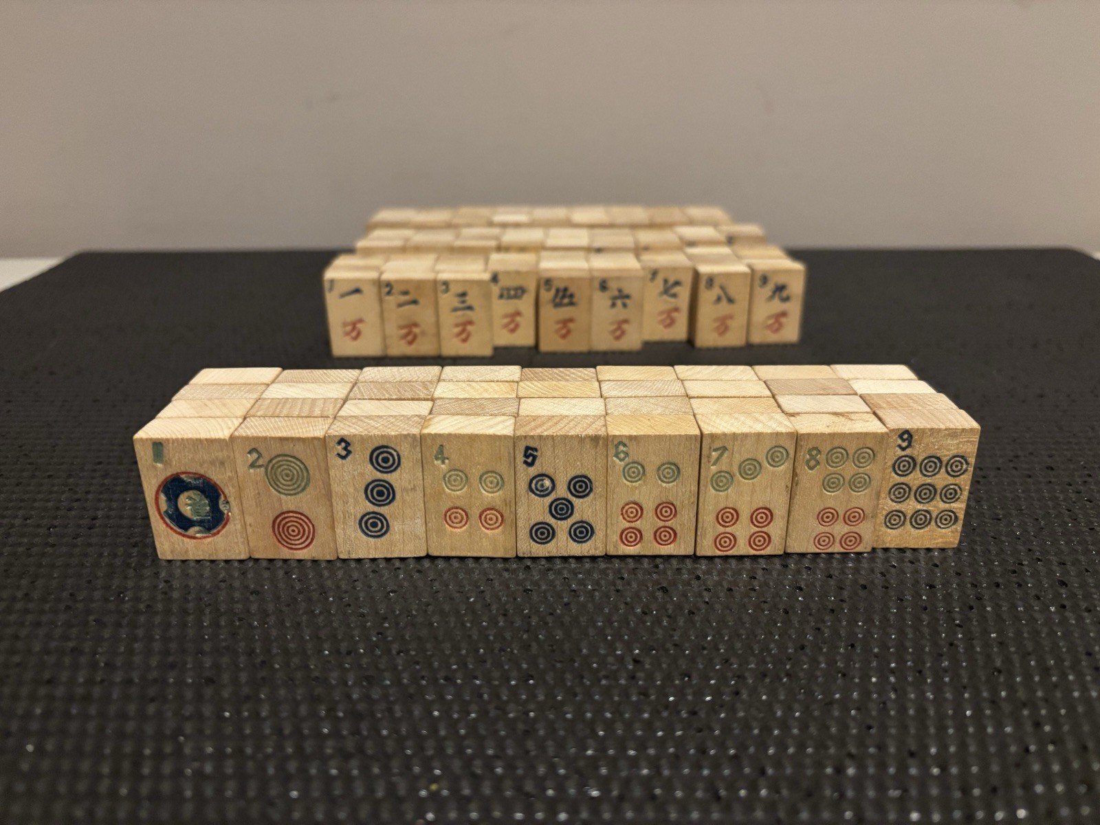 Vintage 1923 Parker Brothers Mah-Jongg 139 Wooden Celluloid Tiles 97% Complete