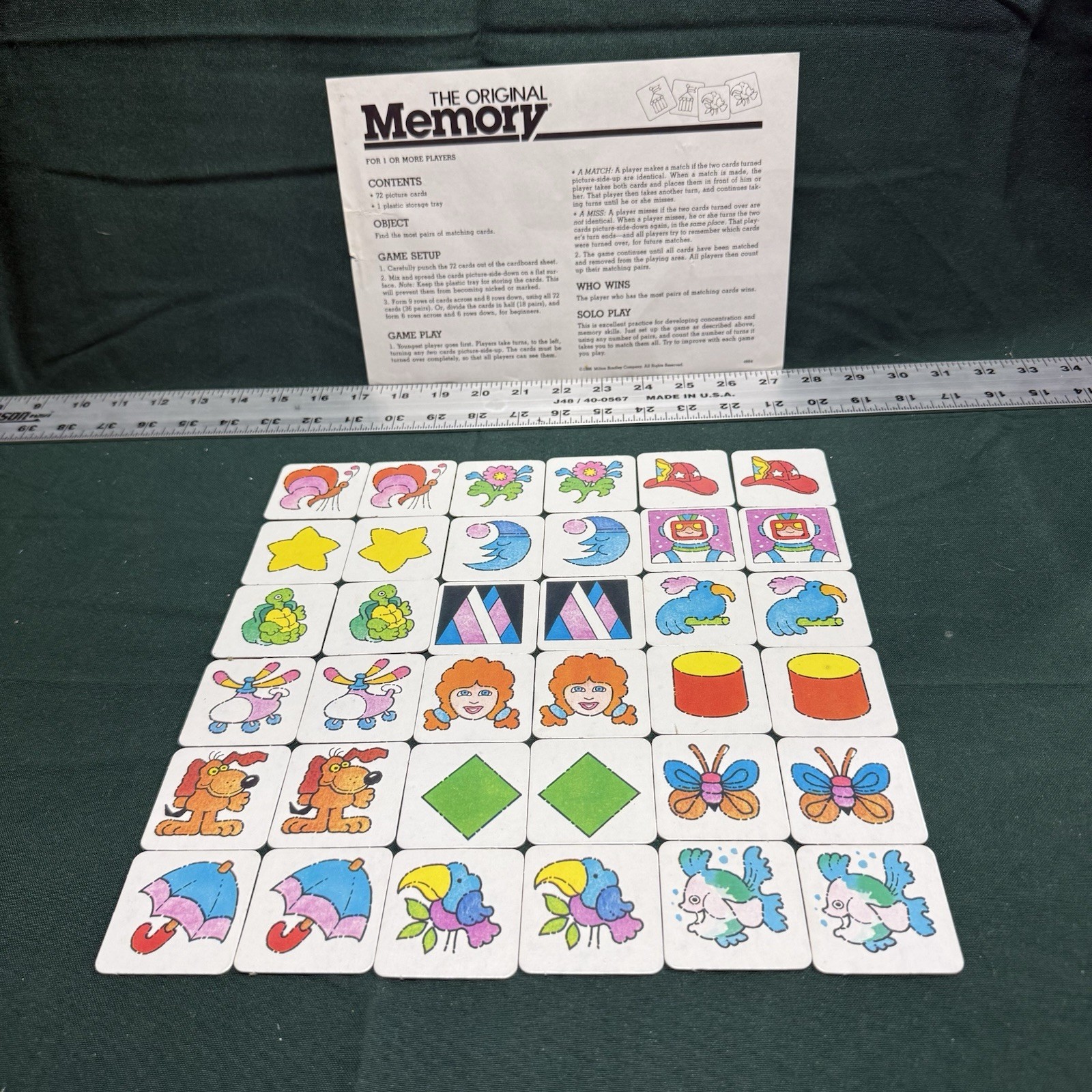 1989 Milton Bradley The Original Memory Game Vintage Ravensburger Complete