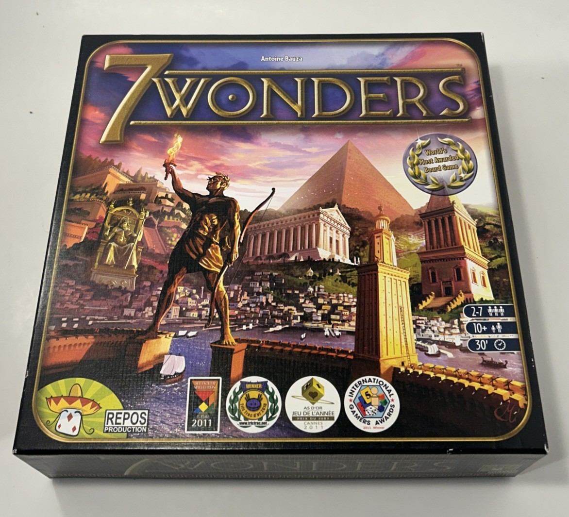 7 wonders board game Awards 2-7 Player History Civilization 100% Complete