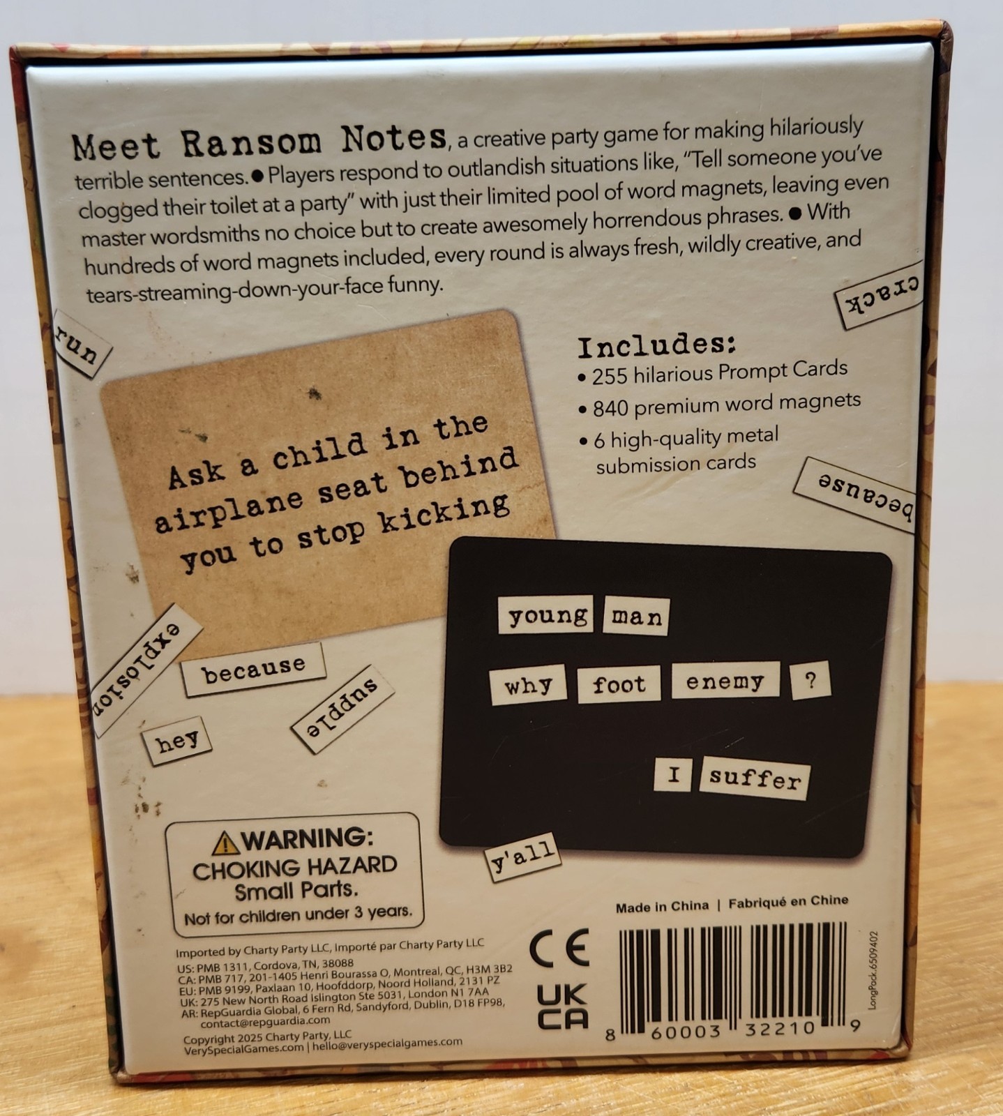 Ransom Notes House Party Edition The Ridiculous Word Magnet Game NEW SEALED