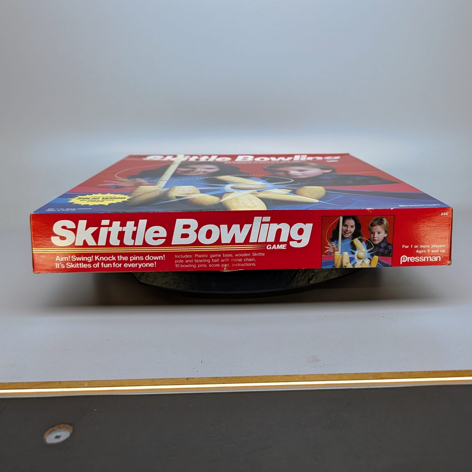 Pressman Skittle Bowling Game #44 Wooden Pins Vintage 1987 Complete Rules Score