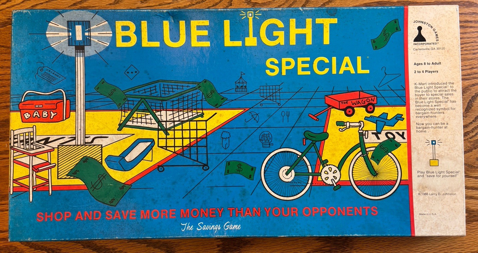 VINTAGE RARE 1986 BLUE LIGHT SPECIAL K-MART BOARD GAME USA Johnston Games GUC
