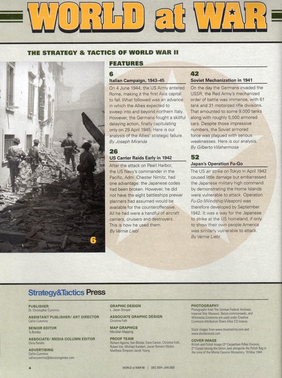 Decision Games: World at War Magazine #99 – Italian Campaign-Magazine only