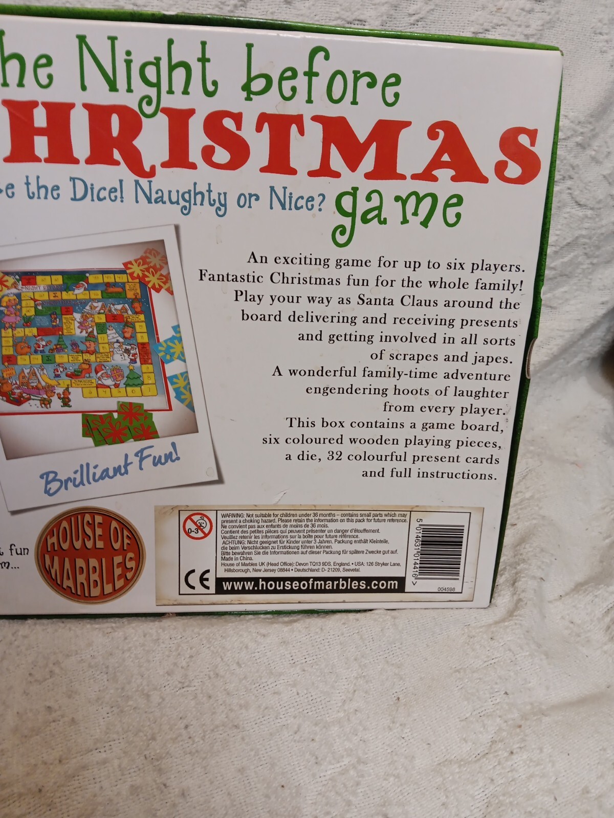 HOUSE OF MARBLES – THE NIGHT BEFORE CHRISTMAS BOARD GAME Complete Rare Fast Ship