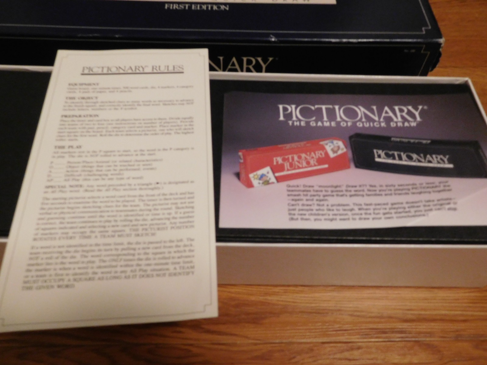 Pictionary First Edition Board Game 1985 #100 Vintage 100% COMPLETE