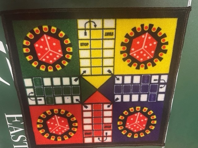 Handmade Carpet / Rug Ludo Board Game – – No Box (Size & Piece Included) 24 In