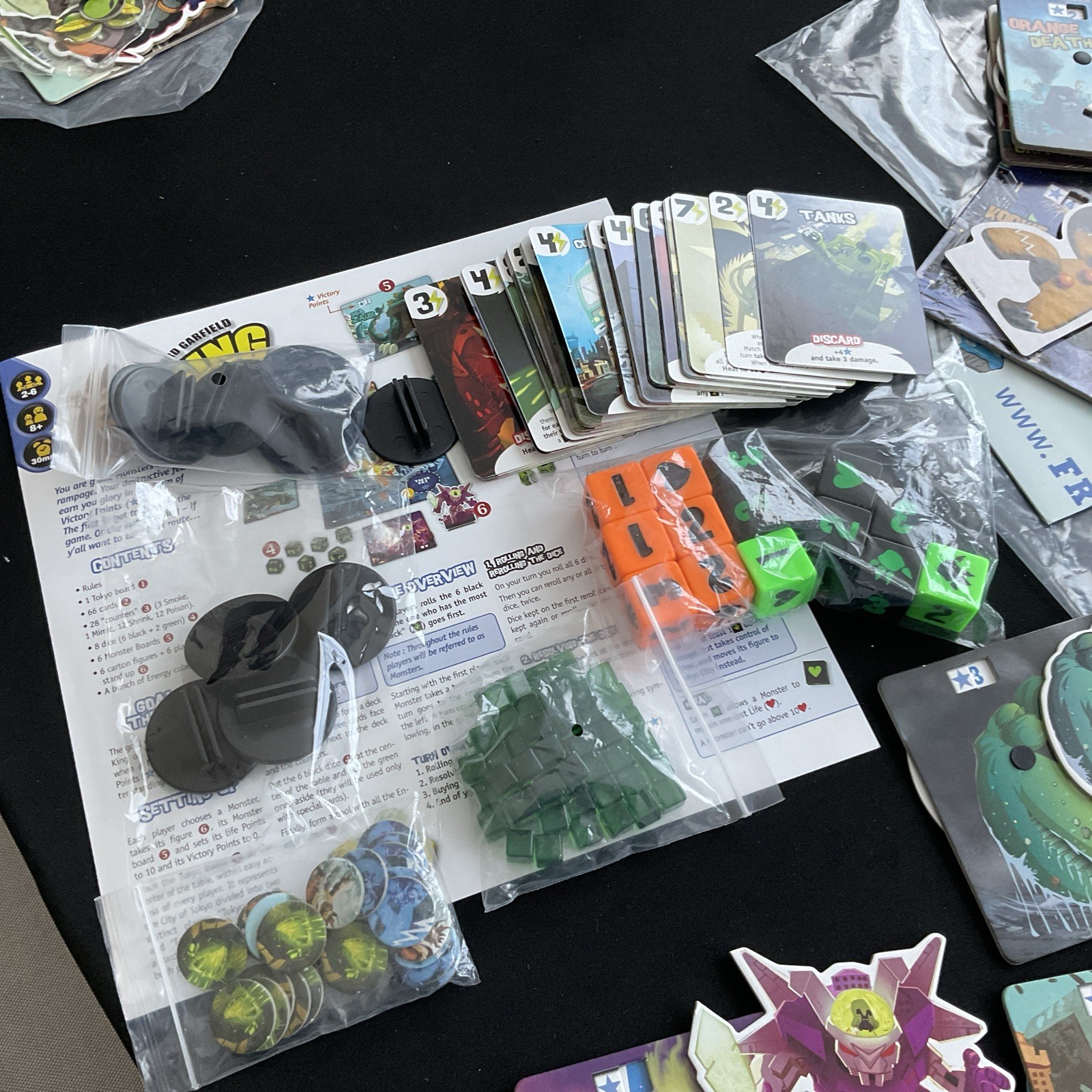 King of Tokyo Board Game with Halloween & Power Up! Expansions & Promo Monsters