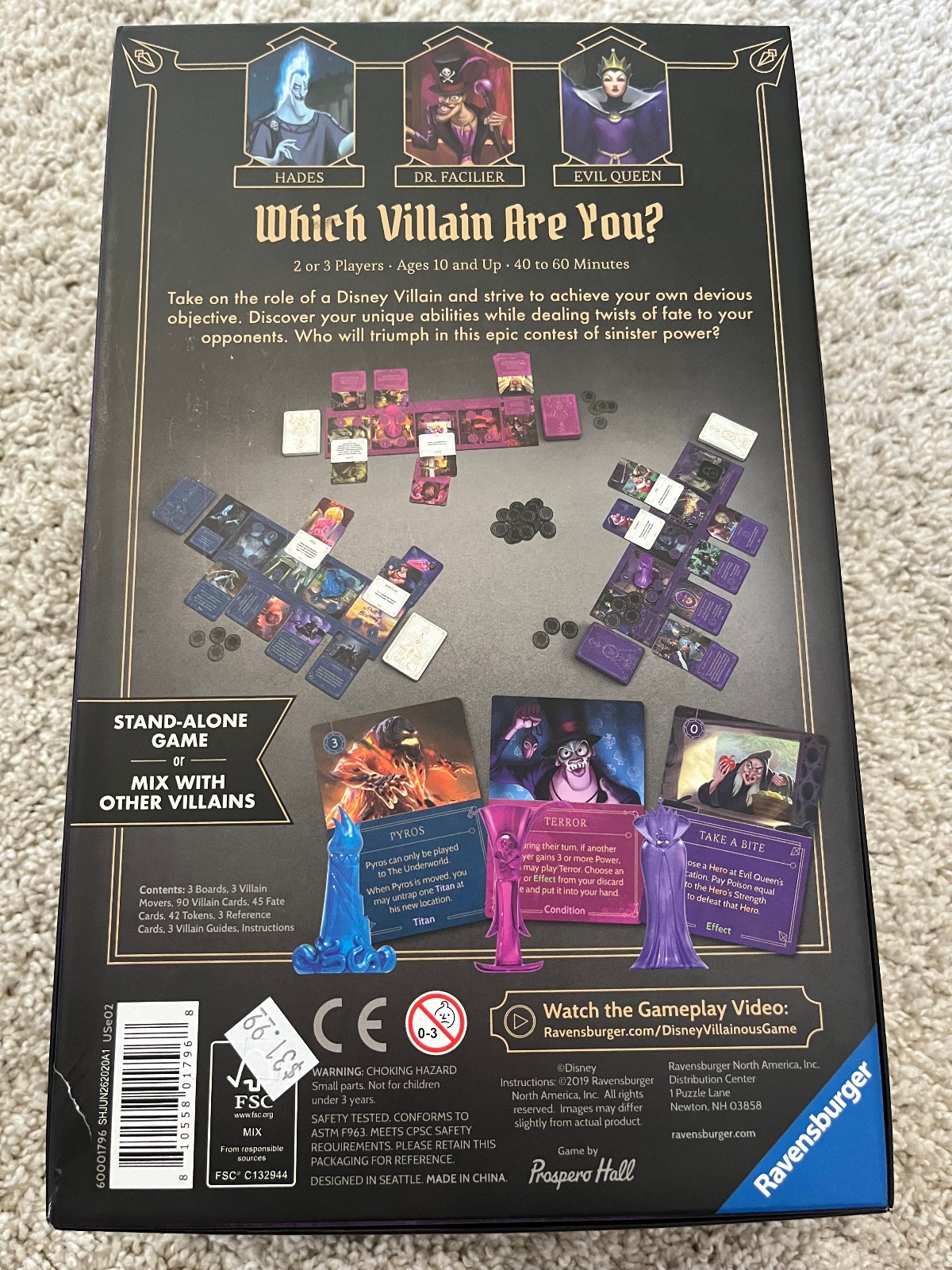 Disney Villainous Wicked to The Core Game Open Box Complete