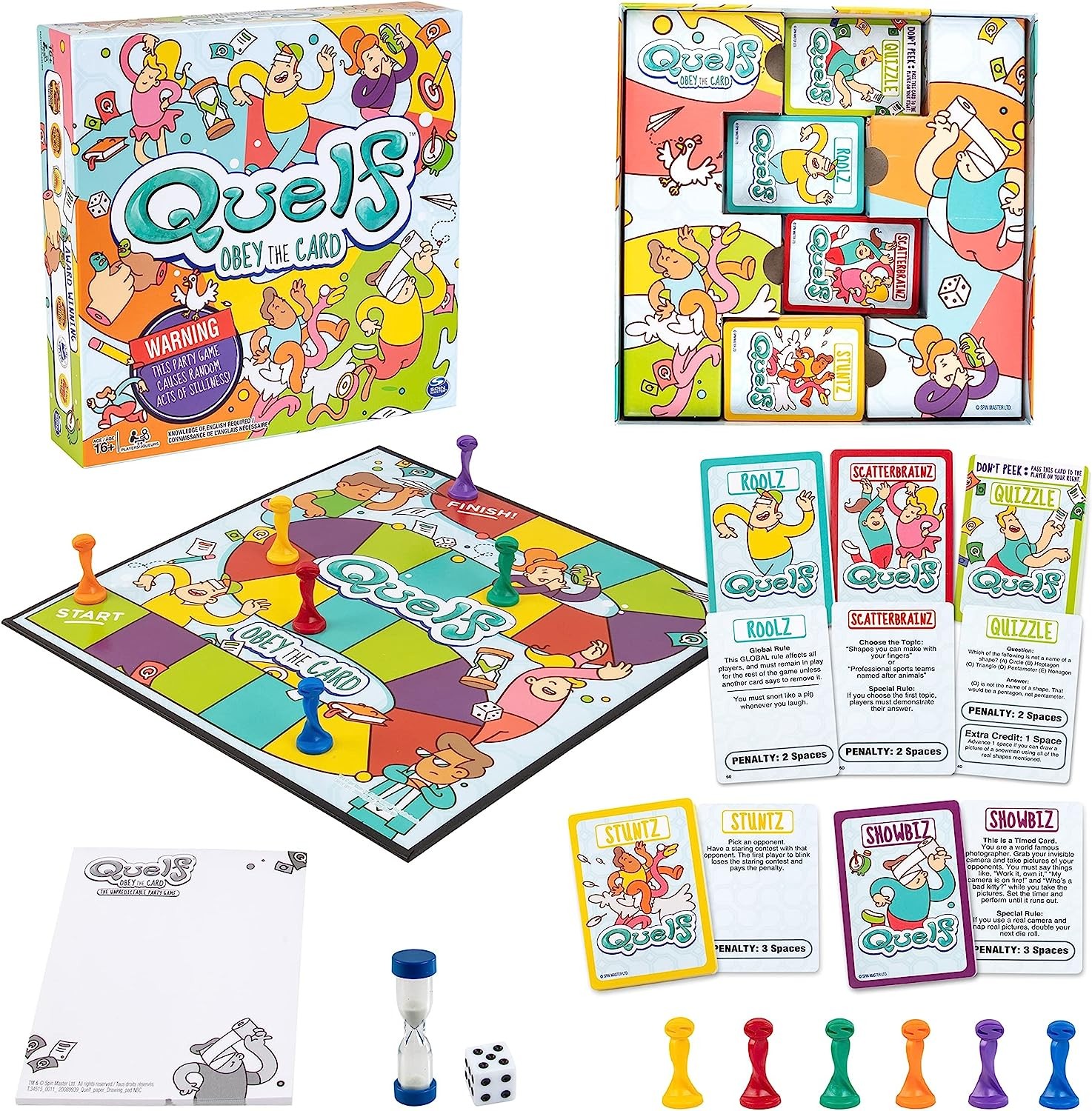 Spin Master Quelf Board Game: Party Game for Teens & Adults Obey The Cards to