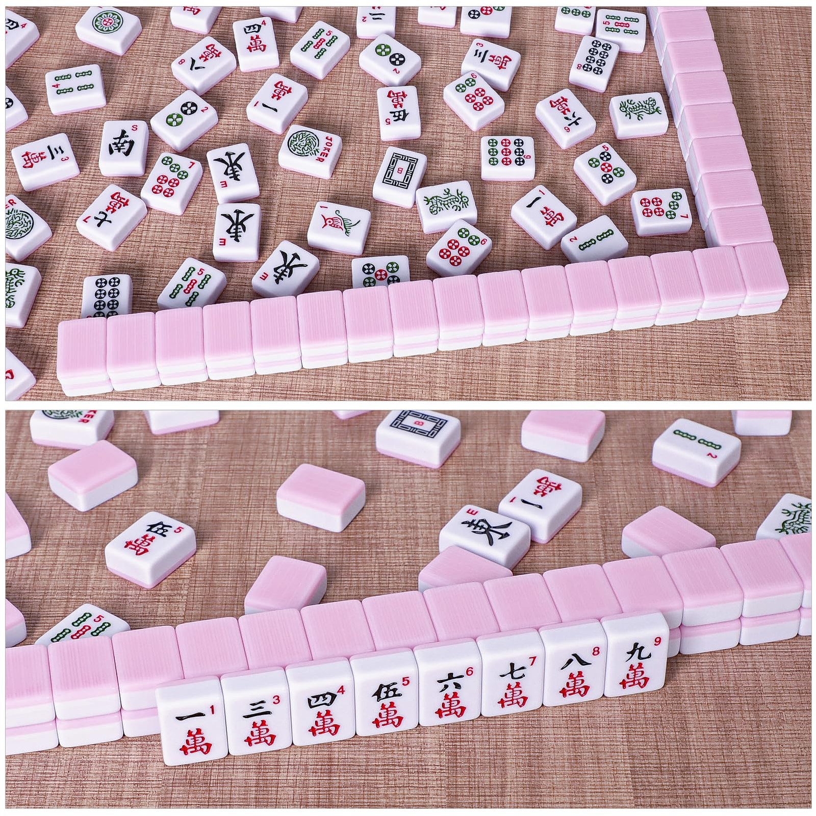 TIASUSAN American Mahjong Tile 3 inches (W) x 5 (L) x 1 inch (H), Pink