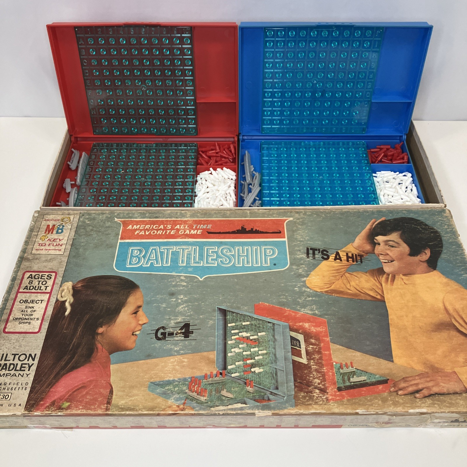 Vintage 1971 BATTLESHIP Milton Bradley Board Game COMPLETE In Original Box