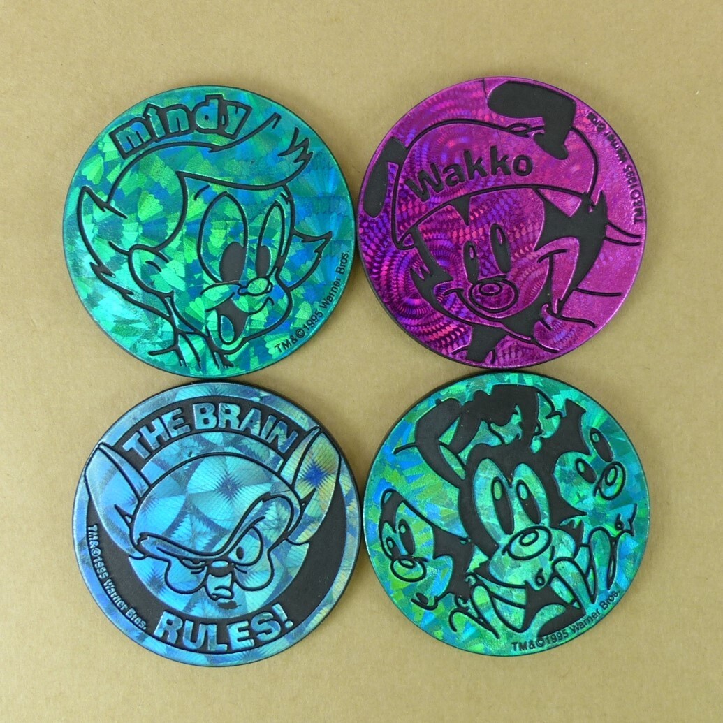 Animaniacs 4 Plastic POG Slammers Kini Authentic The World POG Federation WPF