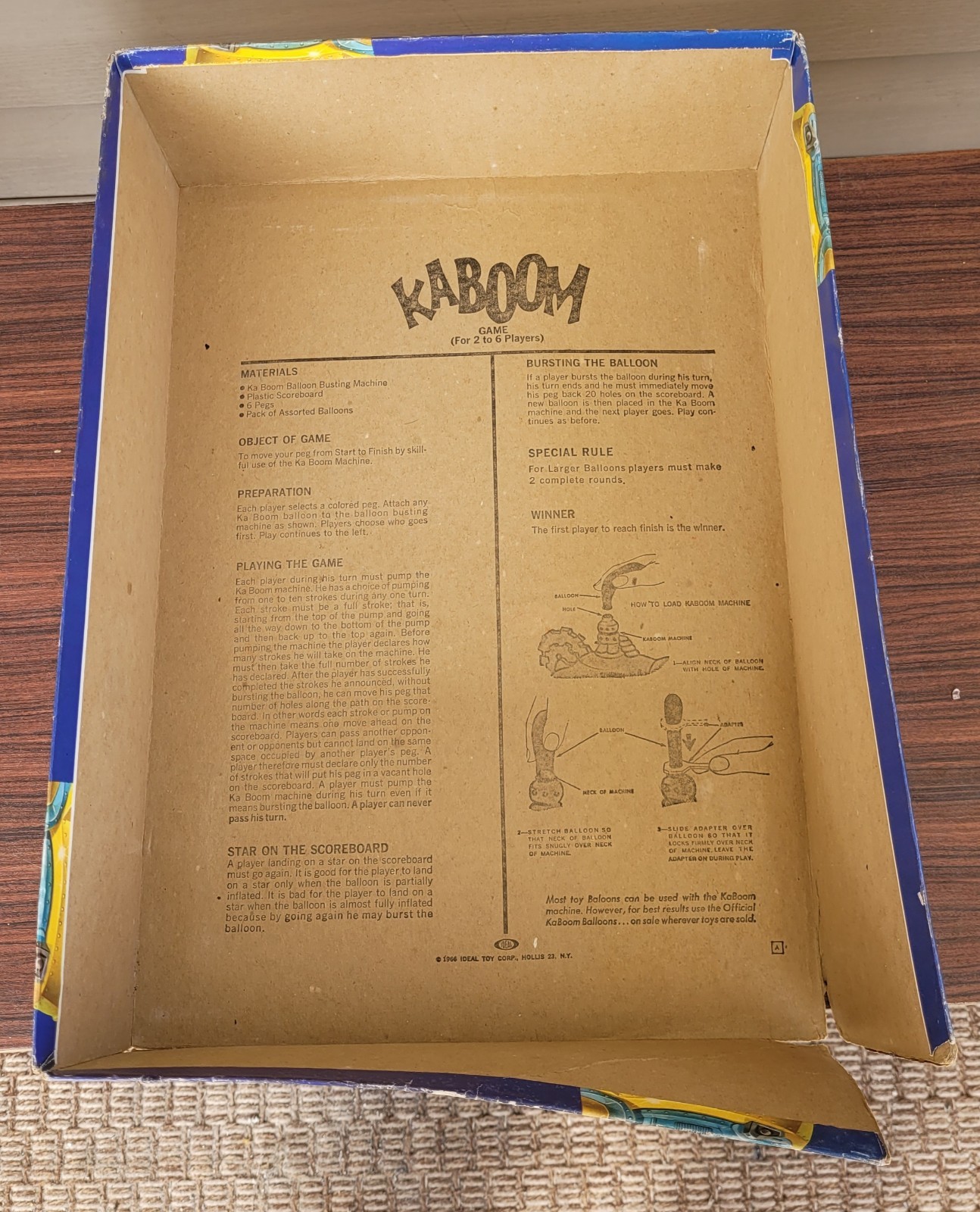 Vintage KABOOM 1966 Game Ideal Complete with new ballons
