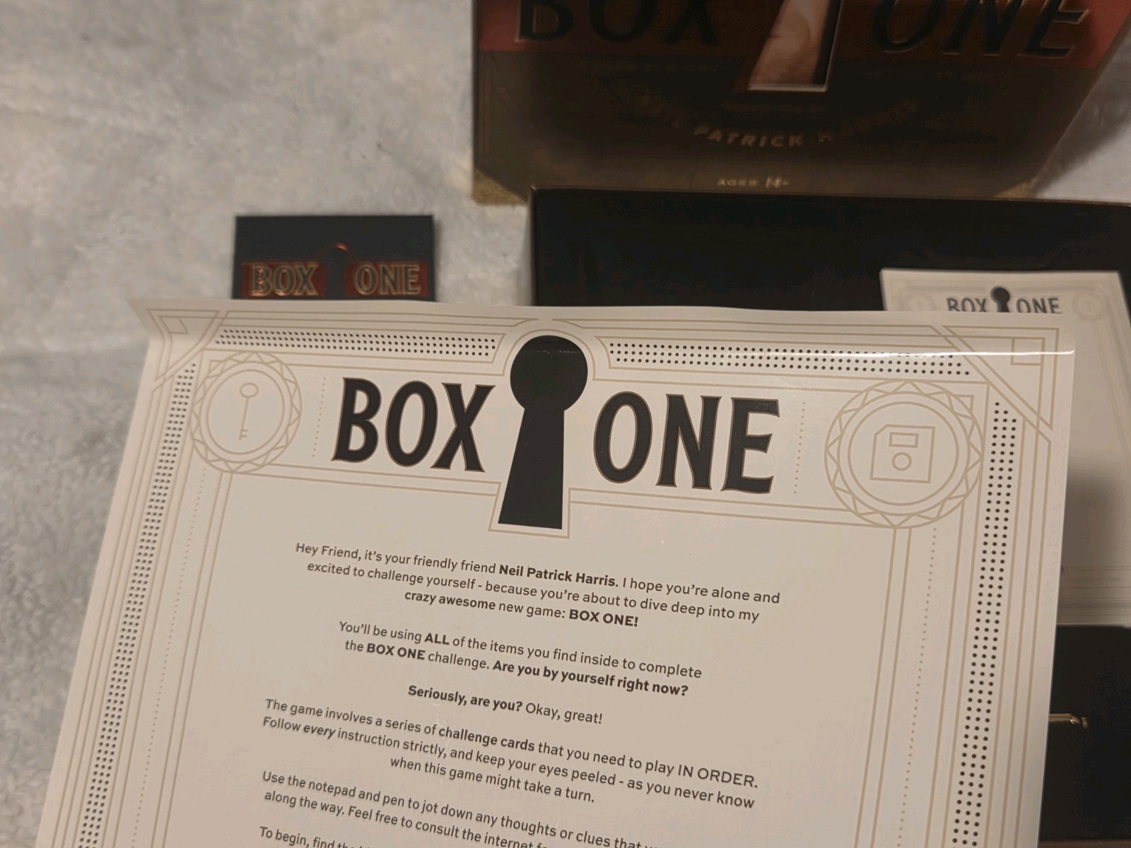Neil Patrick Harris ‘Box One’ Strategy Game New Open Box Sealed Cards
