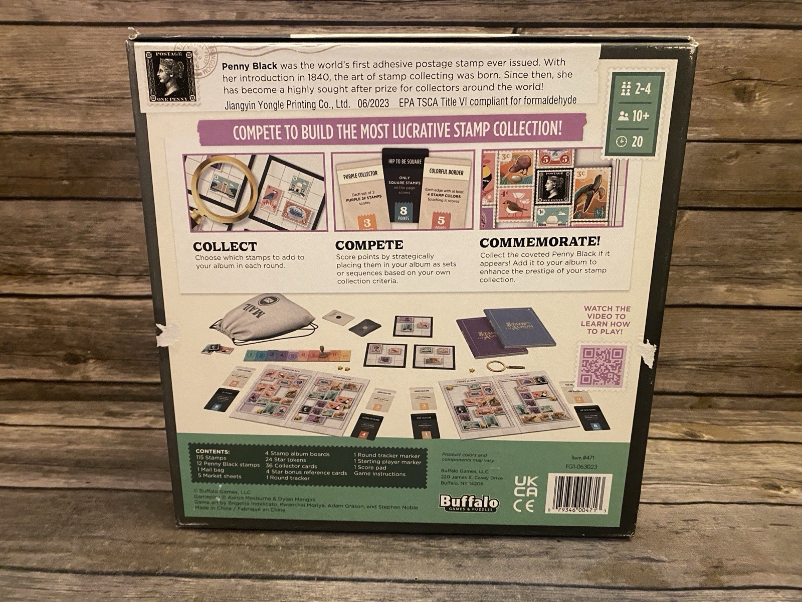 Penny Black Stamp Collecting Board Game Buffalo Games Complete Game