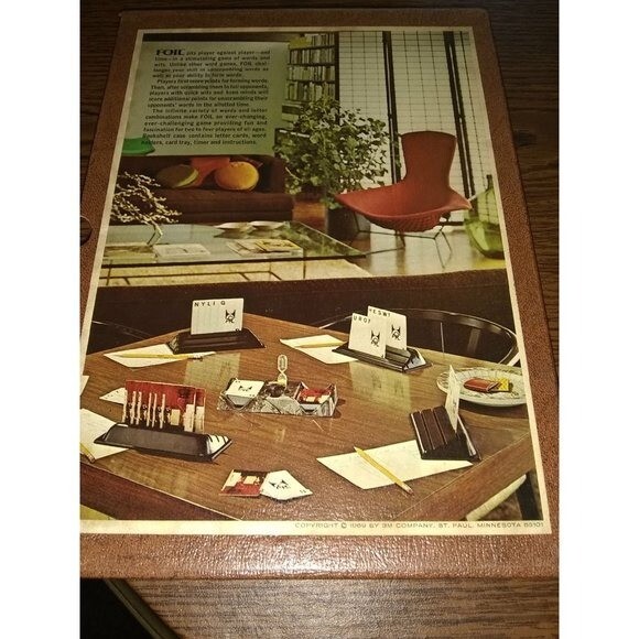 FOIL 1971 MCM Challenging game of words and wits Board Game