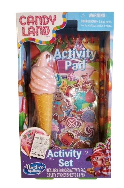 Hasbro Candy Land Activity Pad 3O Pages Includes Stickers & Pen. New!