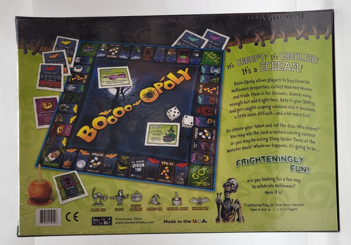Boo Opoly Board Game Family Fun Spooky Halloween Seasonal Games Night Sealed
