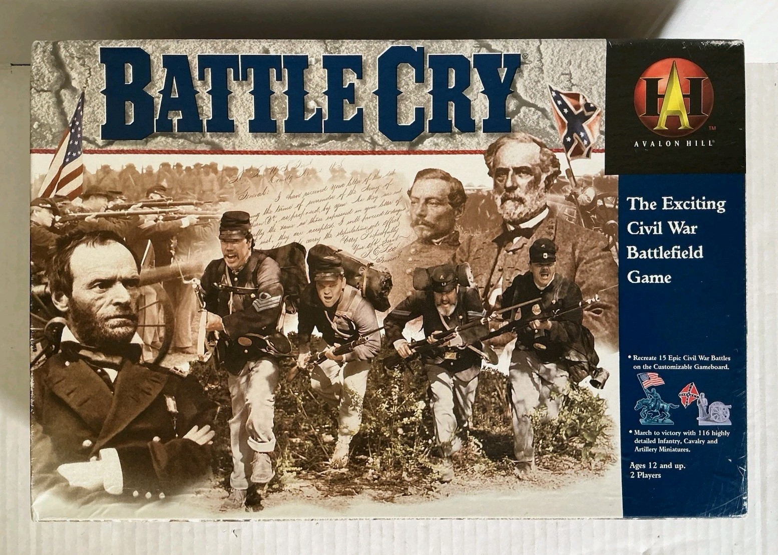 Battle Cry Civil War Battlefield Board Game Avalon Hill Hasbro 1999 COMPLETE
