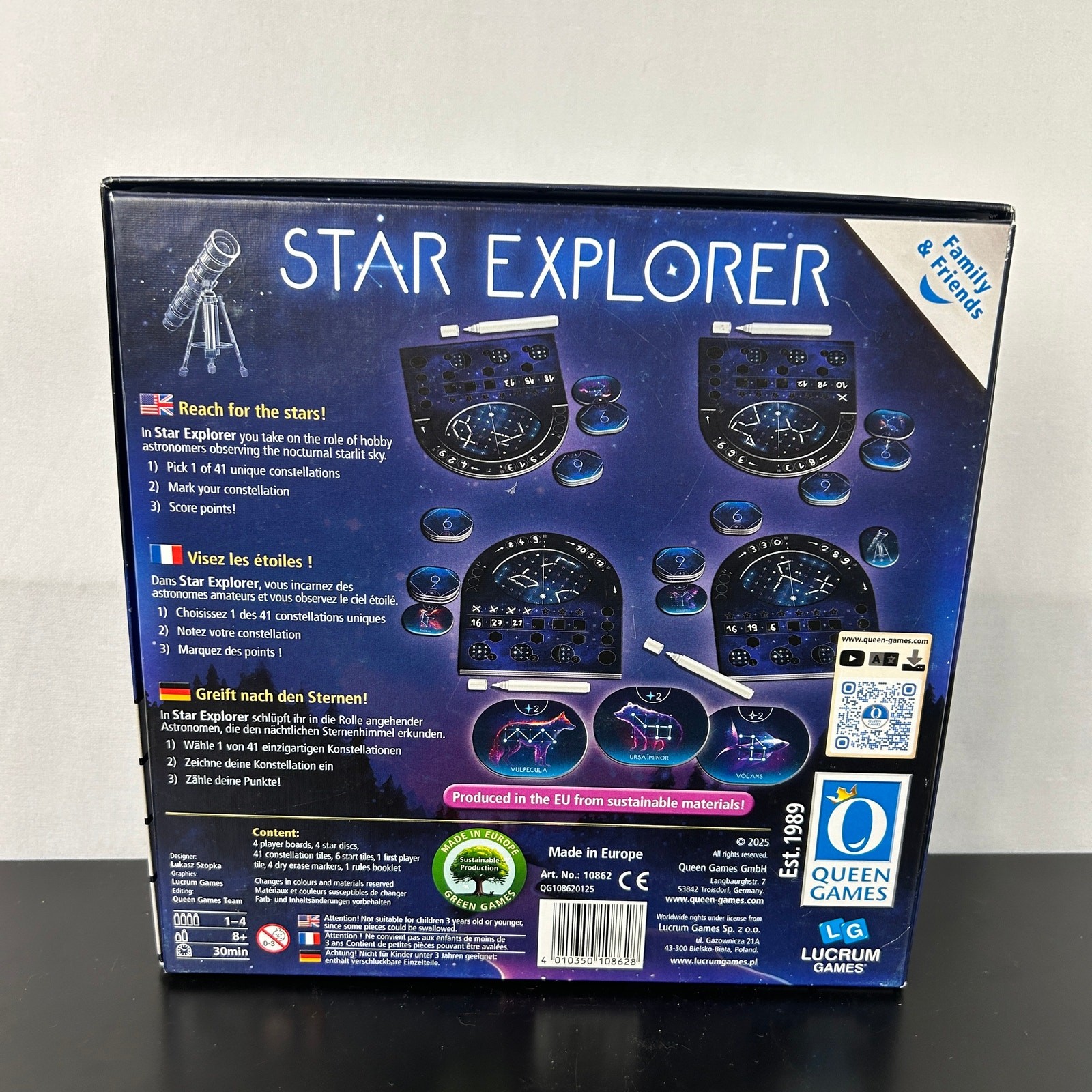 Star Explorer Queen Games Constellation Drawing Game 4010350108628