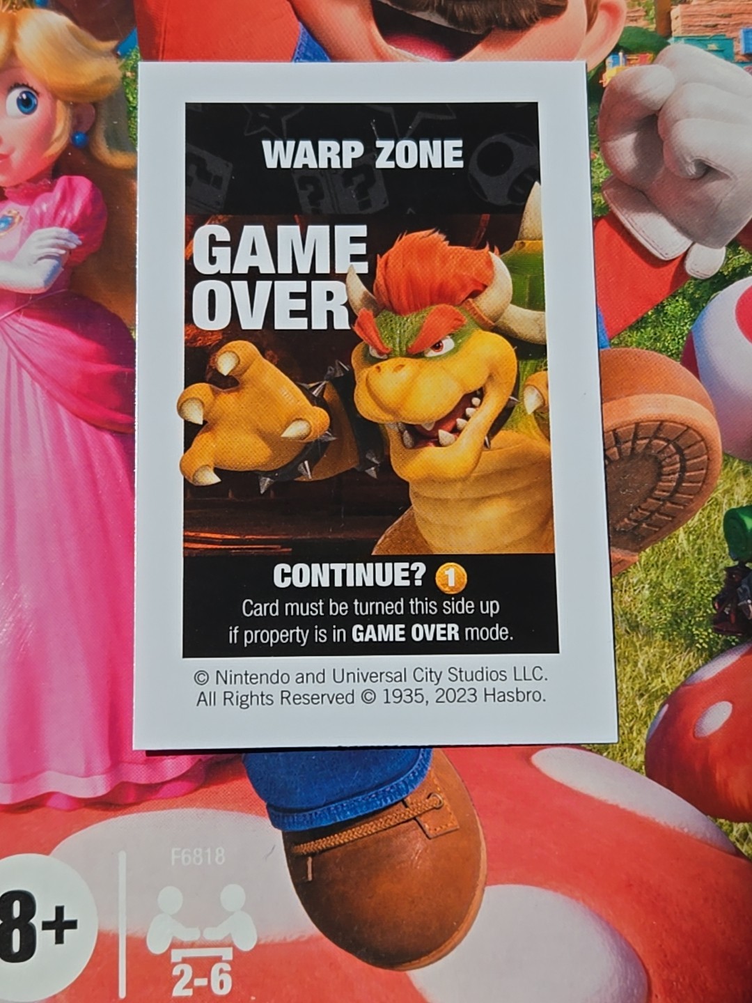 2022 Monopoly Super Mario Light Blue Warp Zone Title Deed Card Game Piece Part