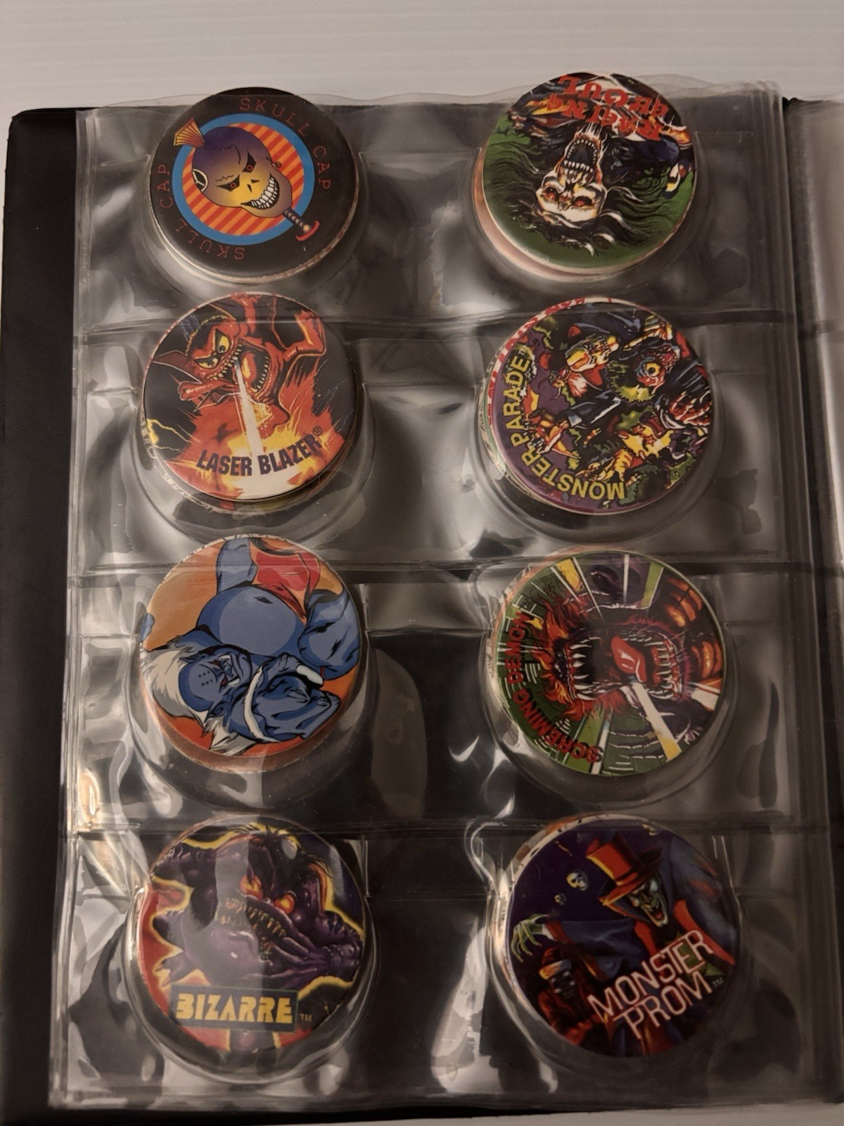 8 Page Pog Cap Album With 118 Pogs