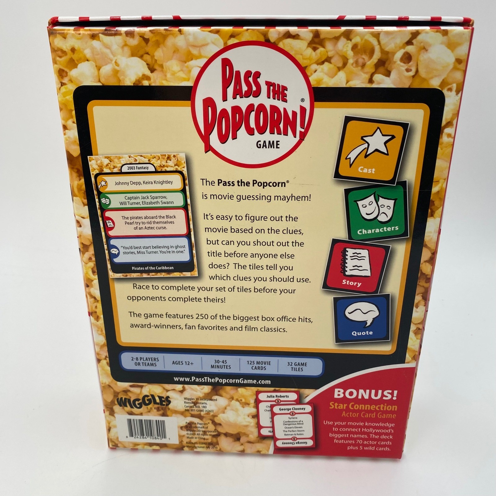 Wiggles 3D Pass the Popcorn Movie Trivia Board Game 2010 Complete 2-8 Players