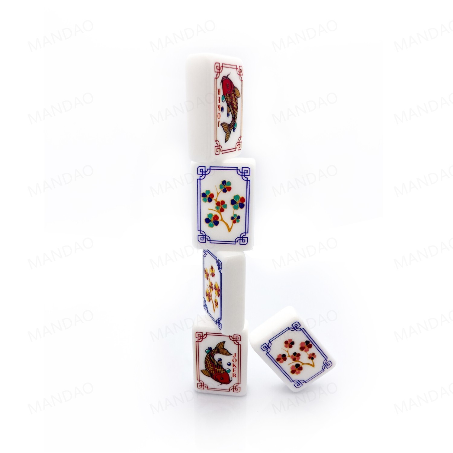 NEW! Vibrant Layered Mahjong Tiles – Full American Set 160Tiles – Koi carp