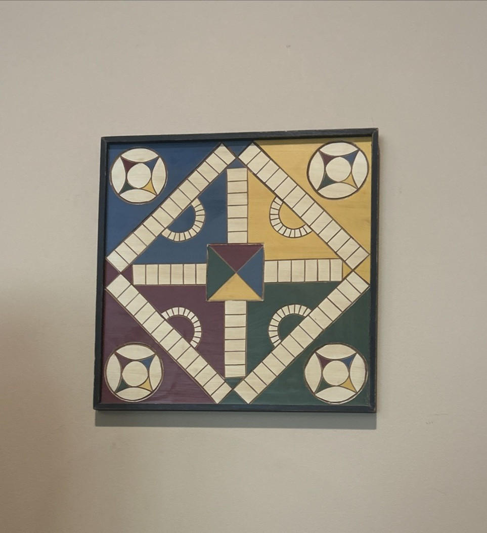 Vintage 2001 Tender Heart Treasure Parcheesi Board 11″ Square Game Board Decor