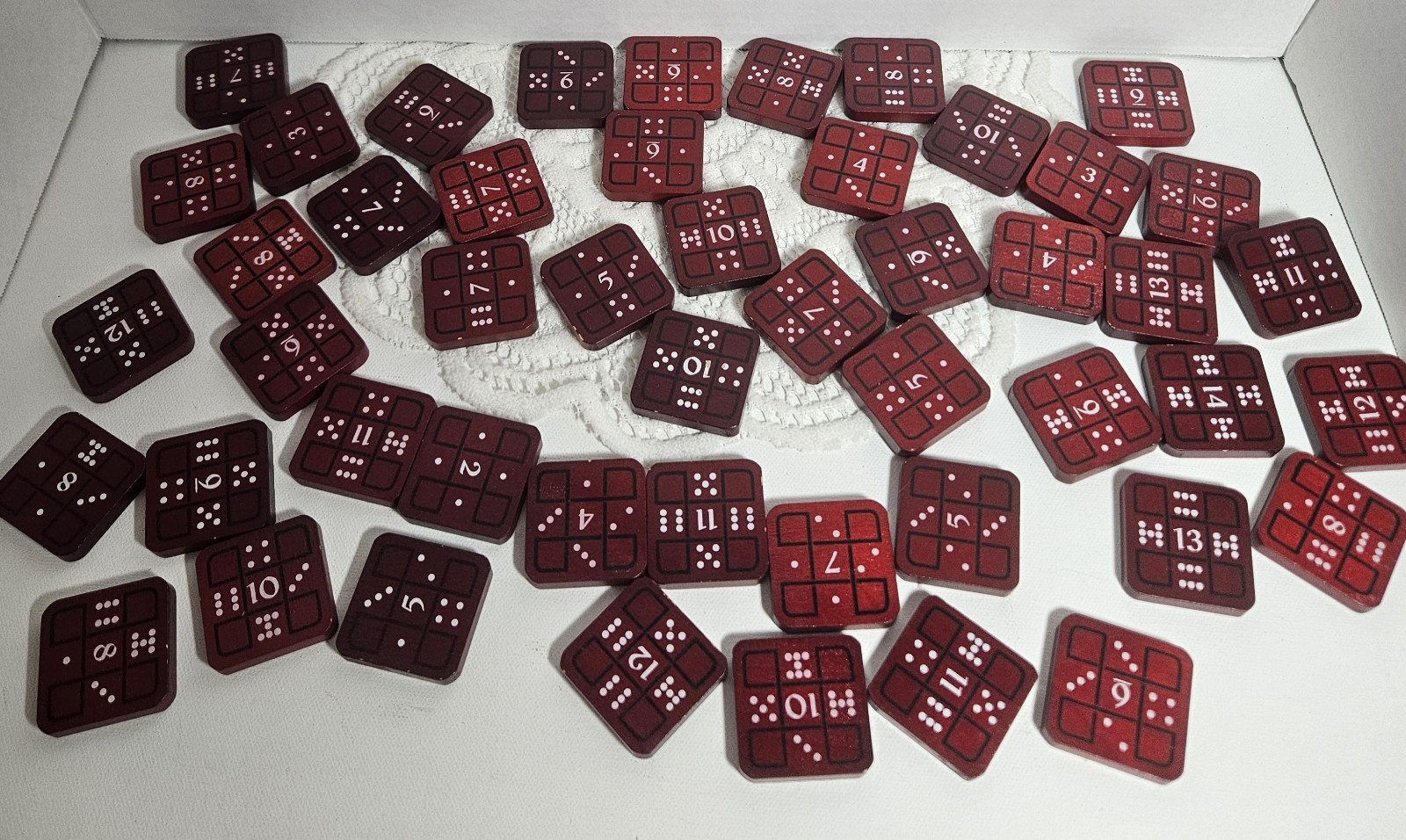 Simply Fun Quartile Game Family Tile Dominoes Math, 2-6 Players, Wooden Ages 5+