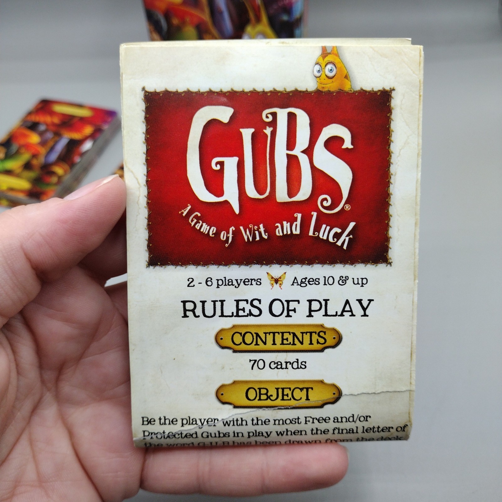 Gamewright Gubs A Game of Wit & Luck Card Game Tin 100% Complete w/ Rules 2011