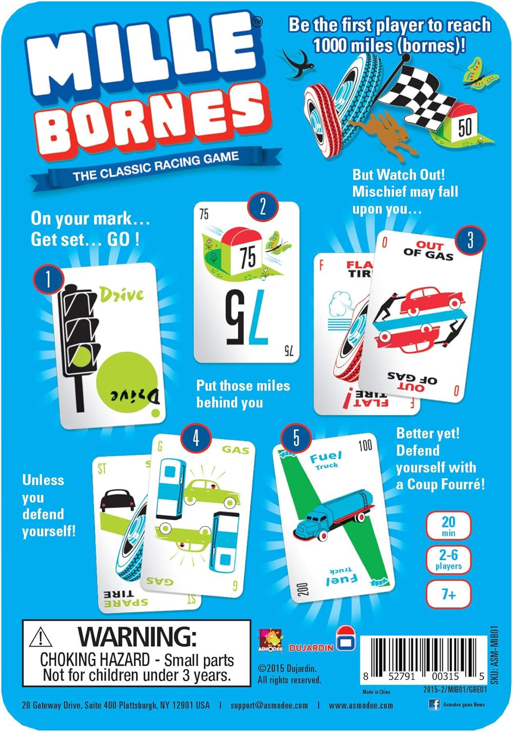Asmodee Mille Bornes Classic Racing Card Game – Fast-Paced Family Strategy Ga…