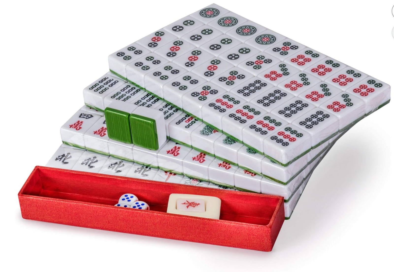 Yellow Mountain Imports Chinese Mahjong Set Rouge Heritage 146 Medium Tiles