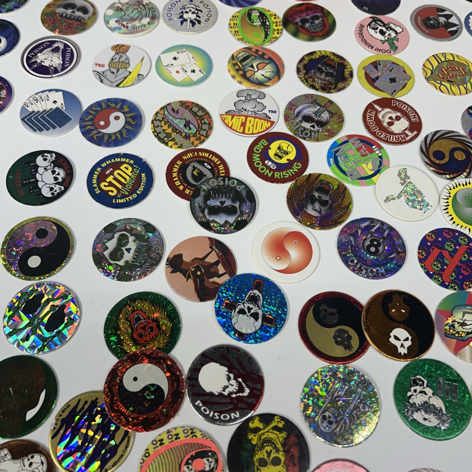Vintage 1990’s Huge Lot Of Pogs 211 Plus Cases Holographic Lenticular Disney