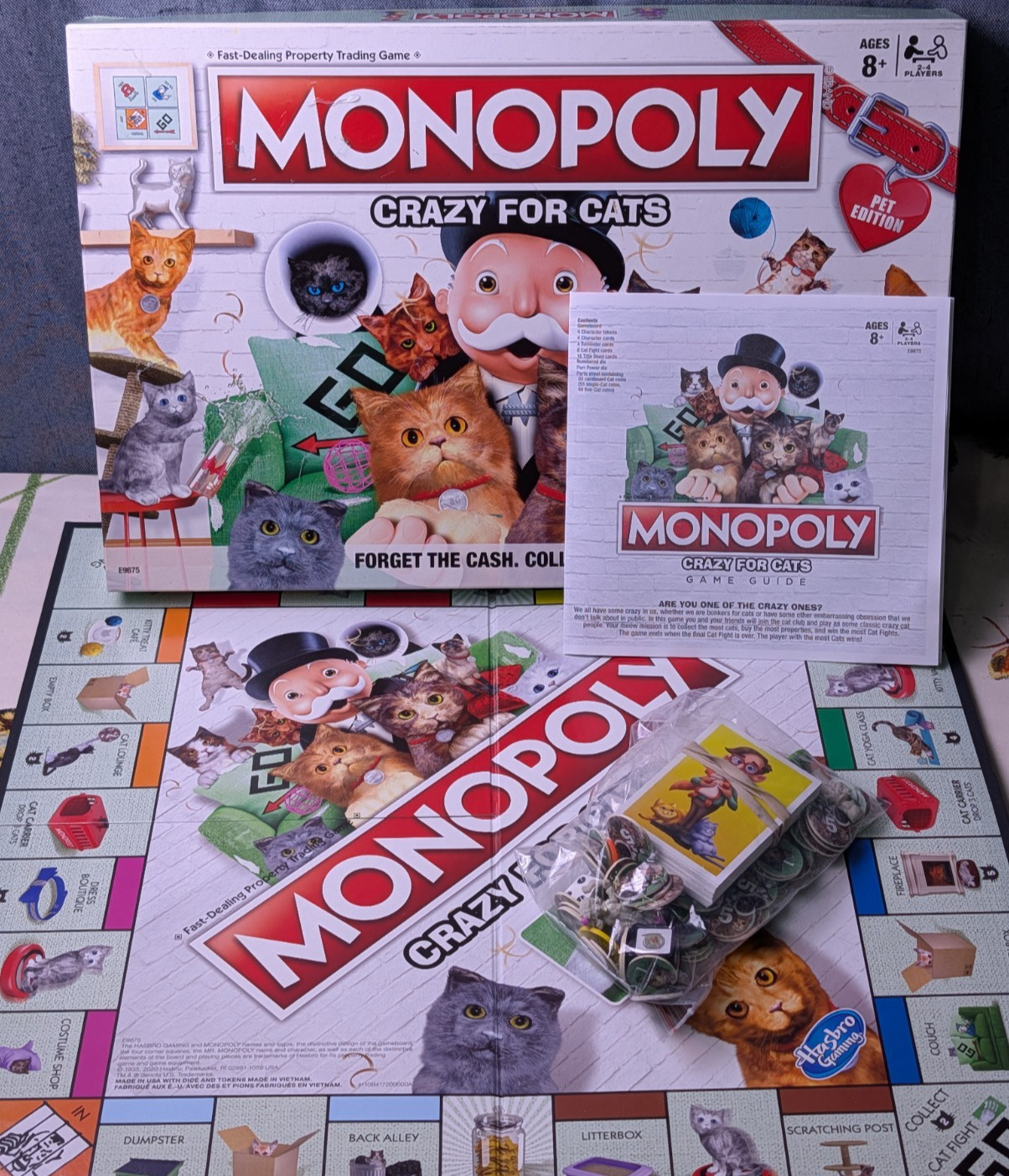 Hasbro Monopoly Board Game Crazy For Cats Pet Edition Complete Cat Lovers Gift