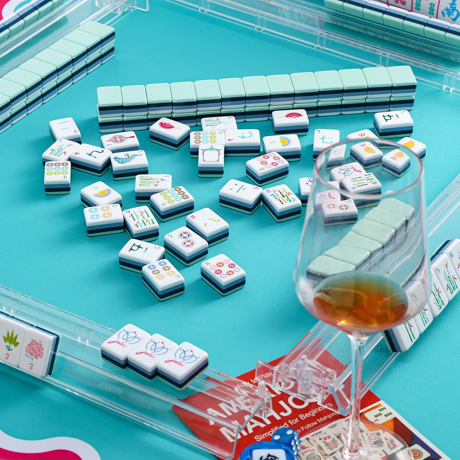 My Mahjong Trove 160 Acrylic 4 Layer Engraved American Mahjong Tiles Set with…