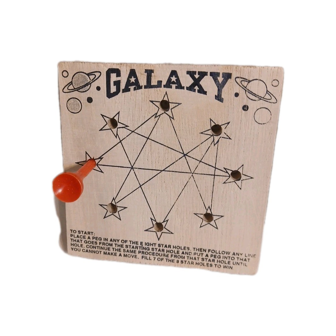 Vintage Wooden Peg Game Take Away, Mind Twister, Galaxy Go To The Races
