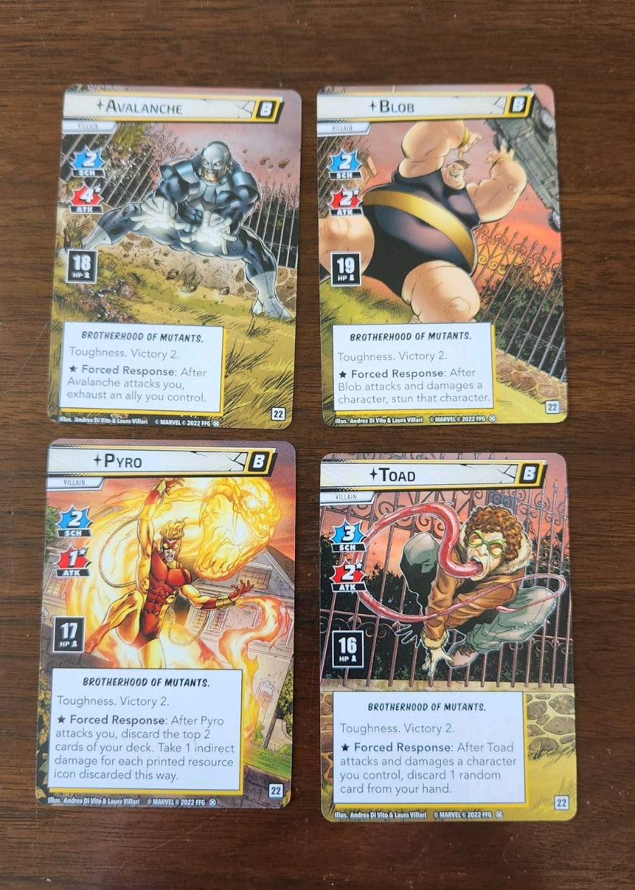 Marvel Champions Mutant Genesis X-Men Villain Promo Cards