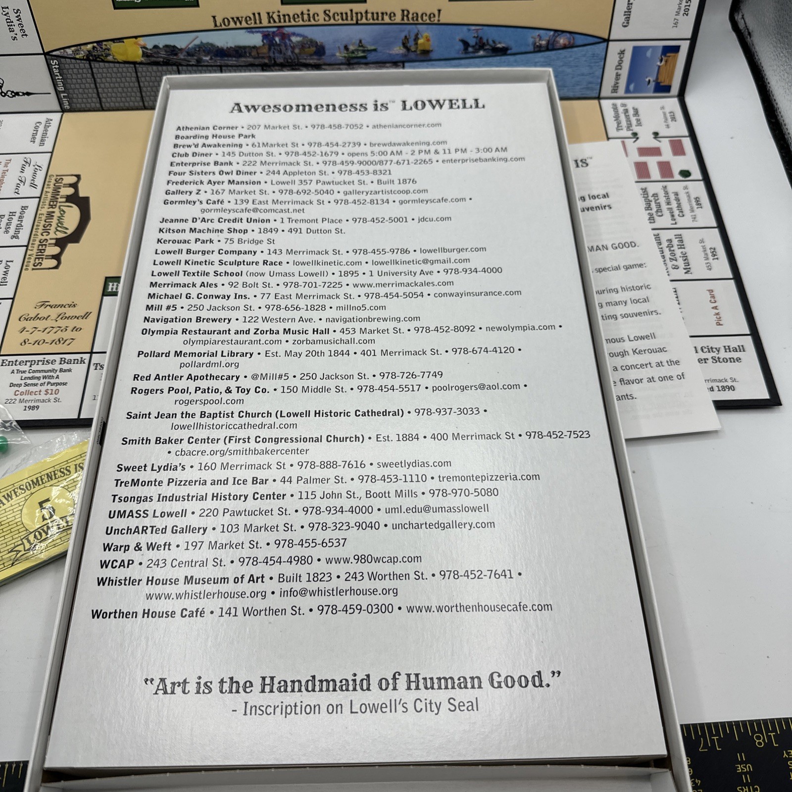 Awesomeness is Lowell Massachusetts Commemorative Board Game 2018