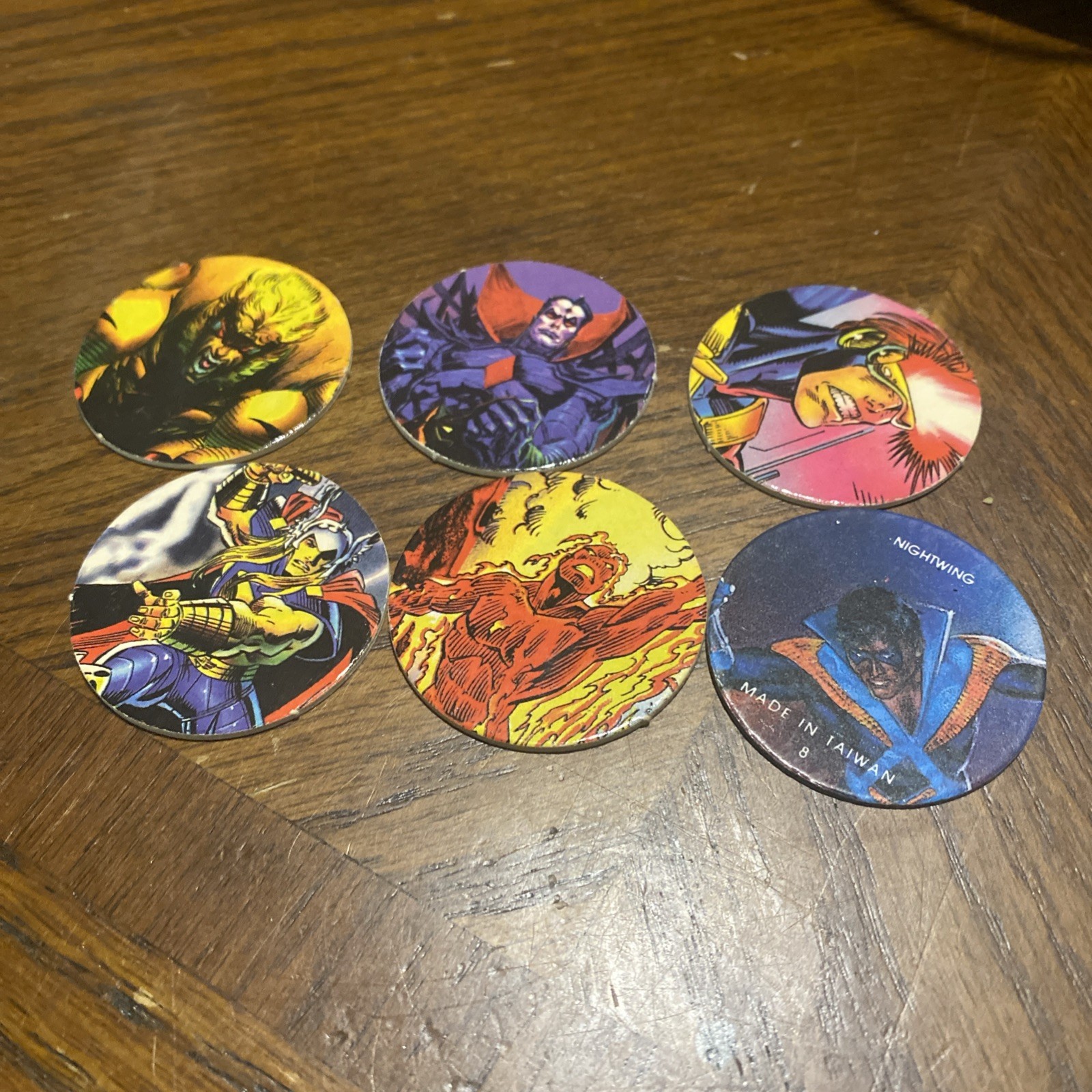 VTG 1990s Comic Book POGs / Milk Caps 28 Marvel & DC – Venom, Wolverine Magneto