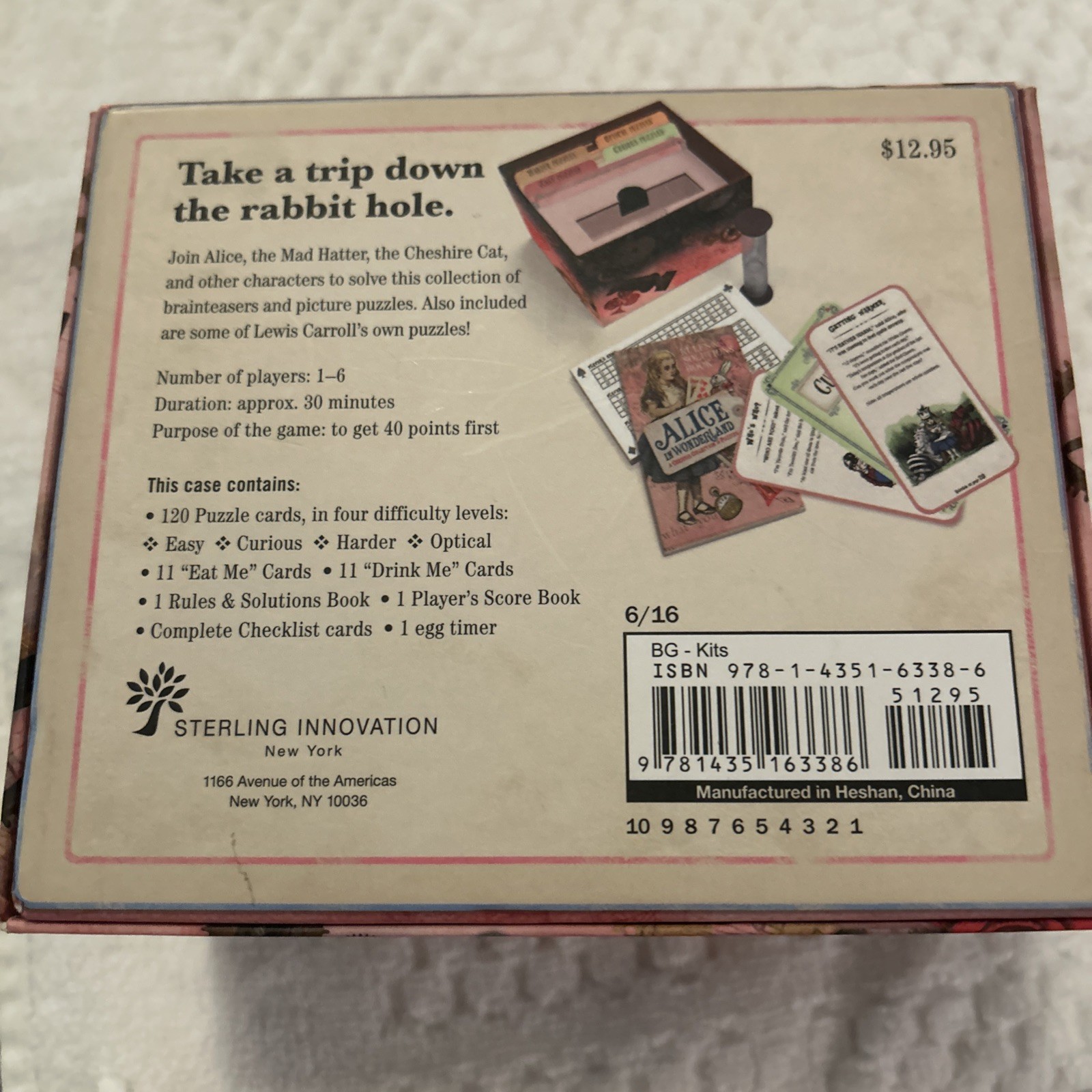 Alice in Wonderland Curious Collection of Puzzles Sterling Innovation Games