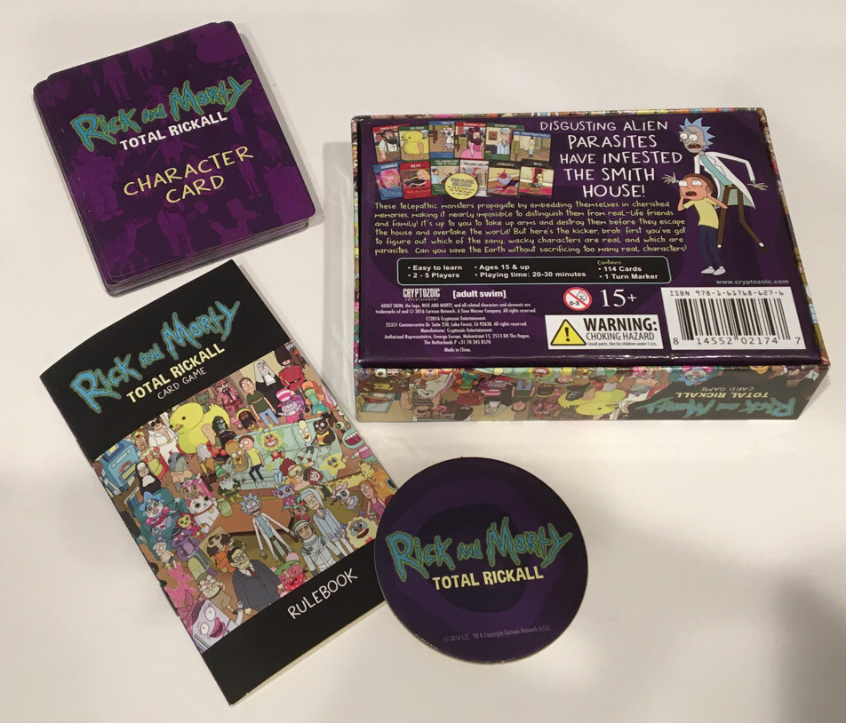 Rick and Morty – Total Rickall Card Game – Board Games NEW OPEN BOX AGES 15 & UP