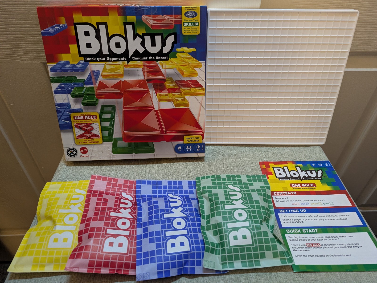 Mattel 2023 BLOKUS Tile Strategy Board Game Fully Complete Very Good Condition