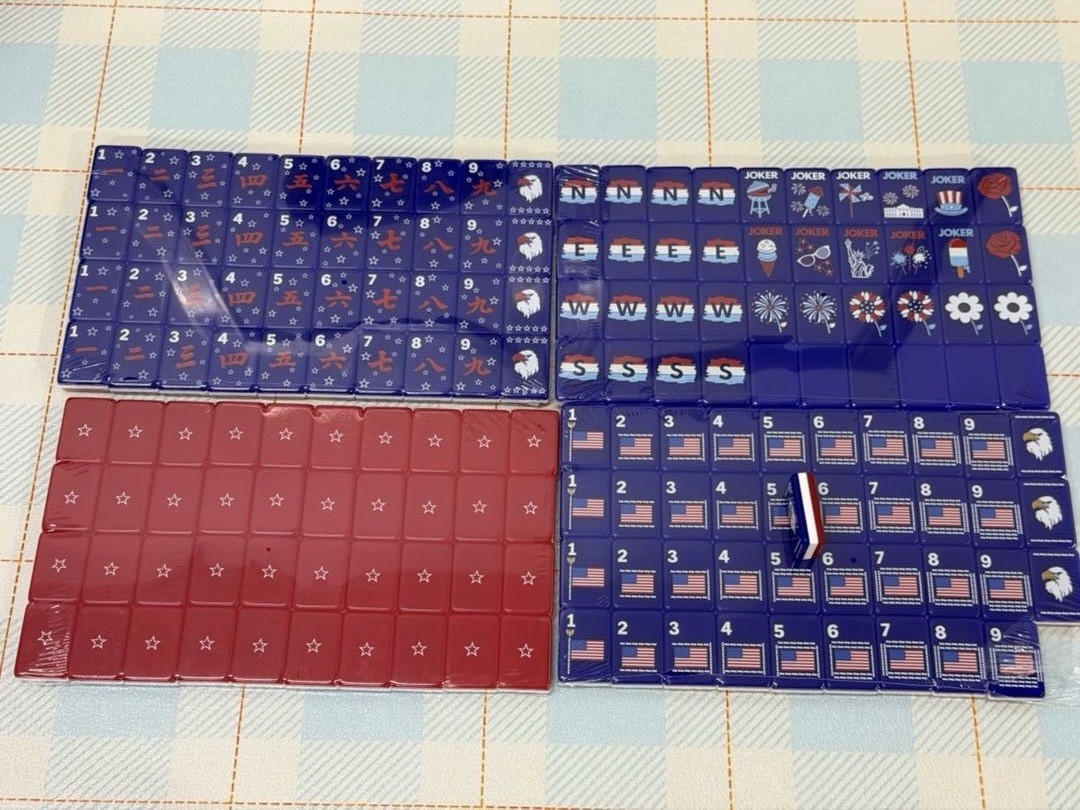 The Patriotic Line Inspired Red, White and Blue American Mahjong Tiles