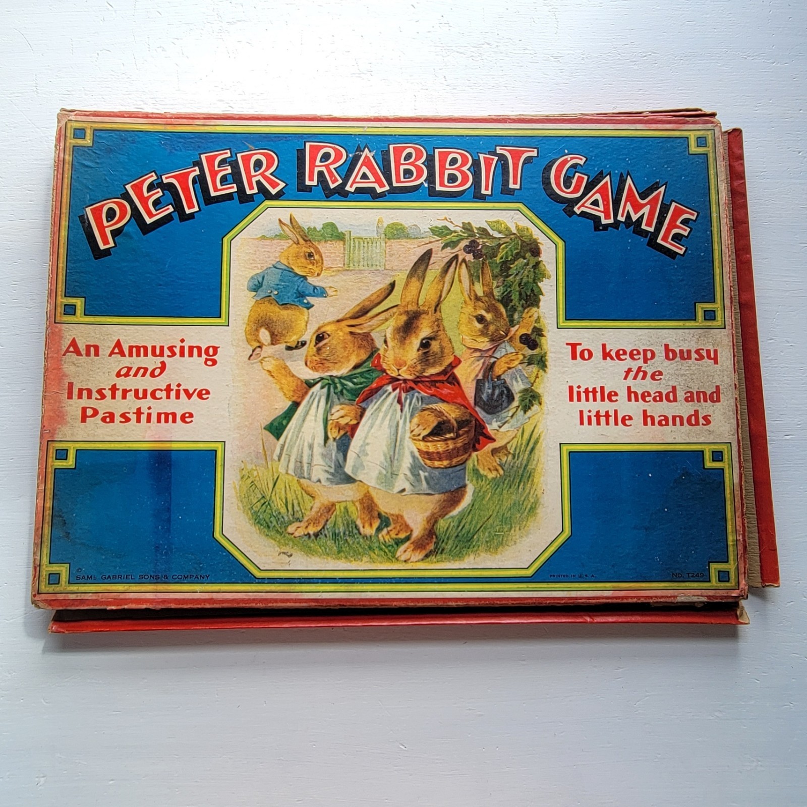Antique Vintage Peter Rabbit Racing Board Game Sam Gabriel VG