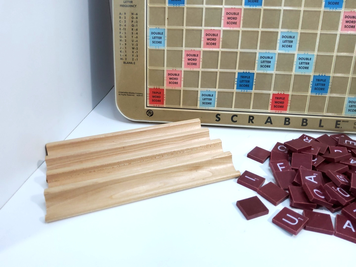 Scrabble Game Deluxe Edition Turntable 4034 1989 Milton Bradley FOR PARTS
