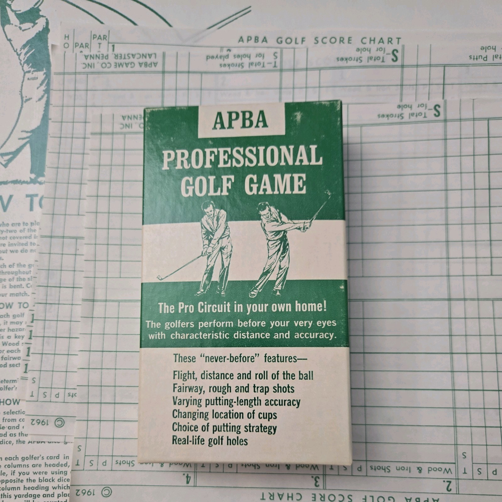 APBA Professional Golf Game 32 Holes, Vintage PGA Course Design Lots Of Pieces